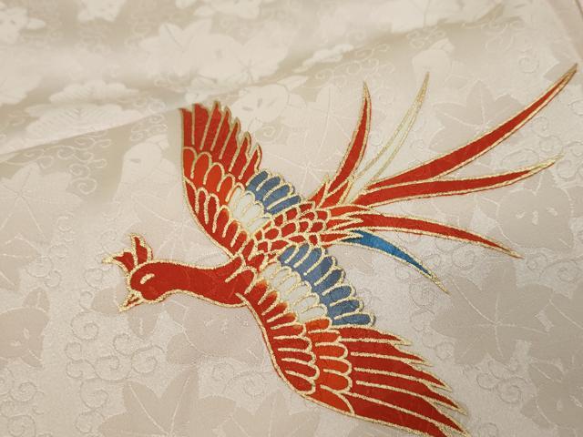 平和屋着物●豪華振袖　駒刺繍　鳳凰草花文　金彩　正絹　逸品　DABI9200ud