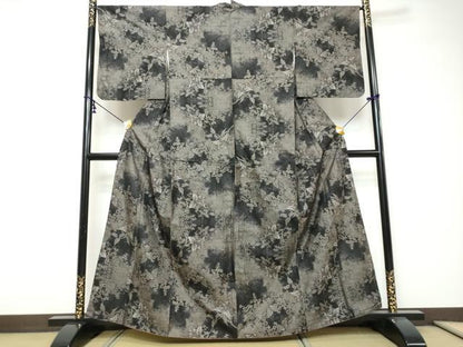 平和屋着物●本場大島紬　9マルキ　総絣　草花文　正絹　逸品　DABI9204ud