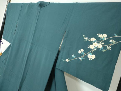 平和屋着物●訪問着　枝花文　暈し染め　金彩　正絹　逸品　DABI9205ud
