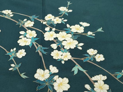 平和屋着物●訪問着　枝花文　暈し染め　金彩　正絹　逸品　DABI9205ud