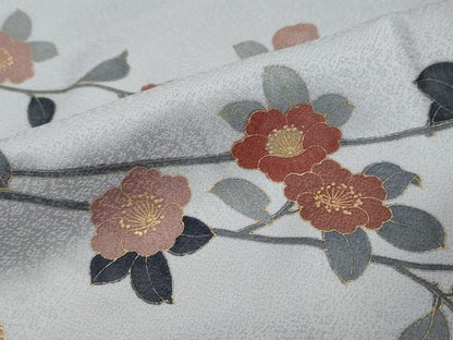 平和屋着物●訪問着　枝花文　暈し染め　金彩　正絹　逸品　DABI9207ud