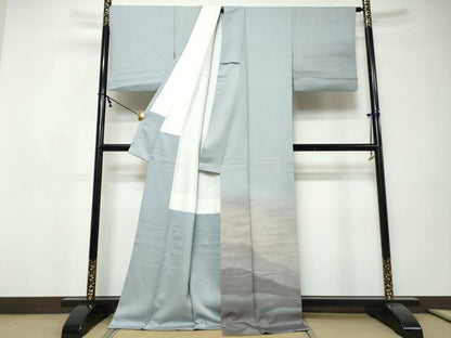 平和屋着物●訪問着　霞文　暈し染め　正絹　逸品　DABI9208ud