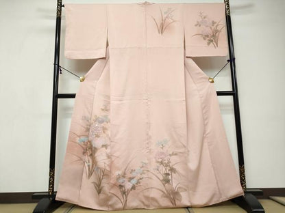 平和屋着物●訪問着　草花文　正絹　逸品　DABI9209ud