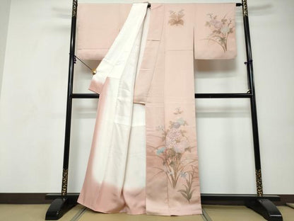 平和屋着物●訪問着　草花文　正絹　逸品　DABI9209ud
