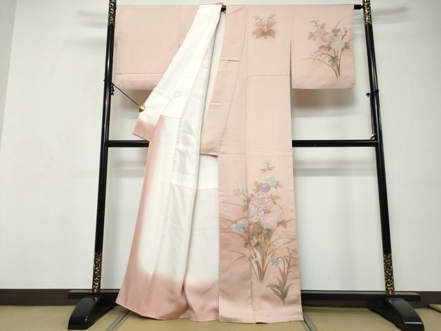 平和屋着物●訪問着　草花文　正絹　逸品　DABI9209ud