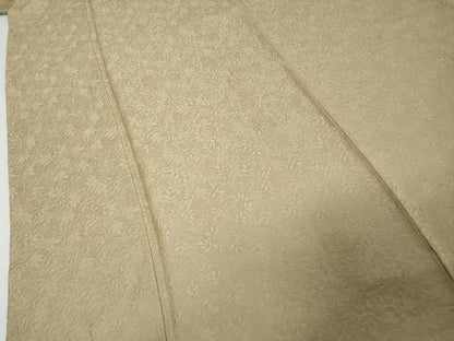 平和屋着物●上質な色無地　南天地紋　白橡色　正絹　逸品　未使用　DABI9215ud