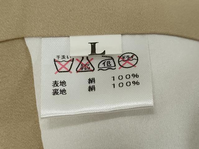 平和屋着物●上質な色無地　南天地紋　白橡色　正絹　逸品　未使用　DABI9215ud