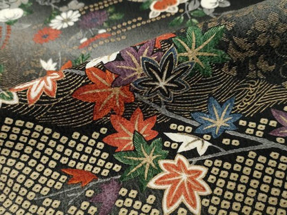 平和屋着物●小振袖　二尺袖　枝花文　金彩　正絹　逸品　DABI9216ud