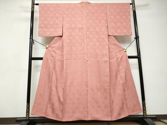 平和屋着物●名門　藤娘きぬたや・総絞り　杢目絞り　小紋　正絹　逸品　DABI9219ud