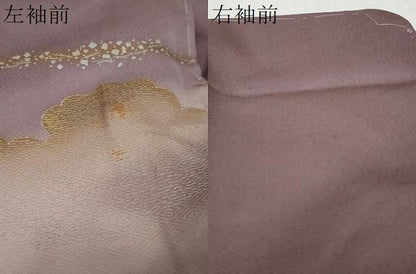 平和屋着物●訪問着　駒刺繍　雲霞桐文　暈し染め　金彩　正絹　逸品　未使用　DABI9221ud