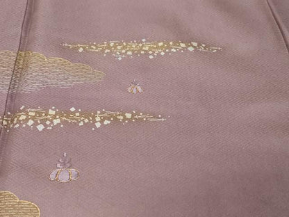 平和屋着物●訪問着　駒刺繍　雲霞桐文　暈し染め　金彩　正絹　逸品　未使用　DABI9221ud