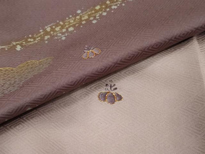 平和屋着物●訪問着　駒刺繍　雲霞桐文　暈し染め　金彩　正絹　逸品　未使用　DABI9221ud