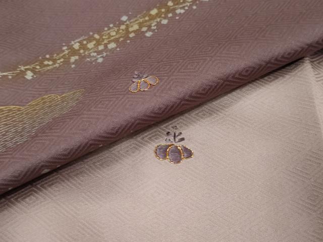 平和屋着物●訪問着　駒刺繍　雲霞桐文　暈し染め　金彩　正絹　逸品　未使用　DABI9221ud