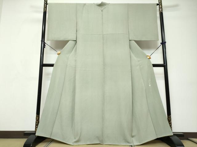 平和屋着物●小紋師　大島操　江戸小紋　万筋　深川鼠色×白色　正絹　逸品　DABI9223ud