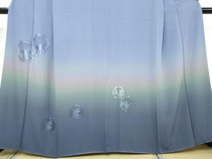 平和屋着物●中国三大刺繍　スワトウ刺繍　汕頭刺繍　総刺繍　訪問着　花絵皿文　暈し染め　正絹　逸品　DABI9226ud