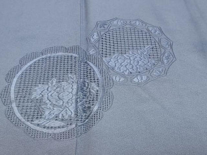 平和屋着物●中国三大刺繍　スワトウ刺繍　汕頭刺繍　総刺繍　訪問着　花絵皿文　暈し染め　正絹　逸品　DABI9226ud