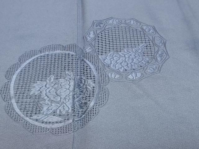 平和屋着物●中国三大刺繍　スワトウ刺繍　汕頭刺繍　総刺繍　訪問着　花絵皿文　暈し染め　正絹　逸品　DABI9226ud