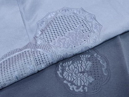 平和屋着物●中国三大刺繍　スワトウ刺繍　汕頭刺繍　総刺繍　訪問着　花絵皿文　暈し染め　正絹　逸品　DABI9226ud