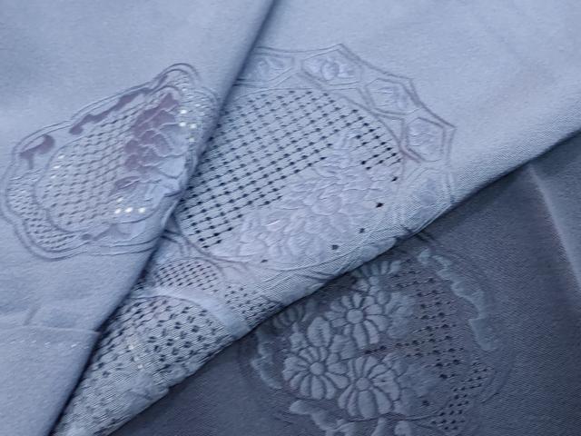 平和屋着物●中国三大刺繍　スワトウ刺繍　汕頭刺繍　総刺繍　訪問着　花絵皿文　暈し染め　正絹　逸品　DABI9226ud