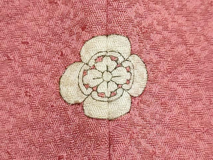 平和屋着物●上質な色無地　紋意匠　今様色　正絹　逸品　DABI9227ud