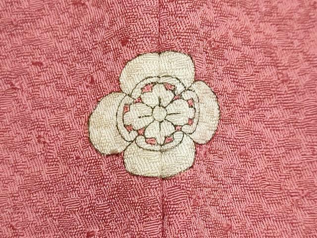 平和屋着物●上質な色無地　紋意匠　今様色　正絹　逸品　DABI9227ud