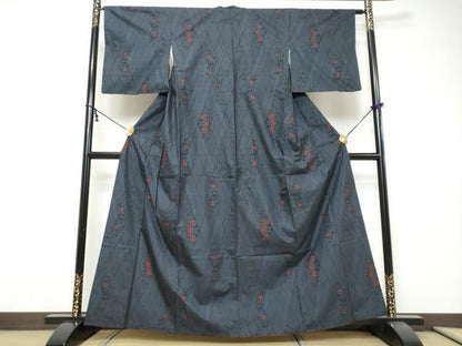 平和屋着物●本場大島紬　7マルキ　花菱文　正絹　逸品　DABI9232ud