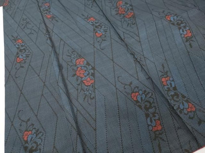 平和屋着物●本場大島紬　7マルキ　花菱文　正絹　逸品　DABI9232ud