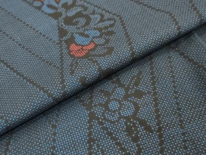 平和屋着物●本場大島紬　7マルキ　花菱文　正絹　逸品　DABI9232ud