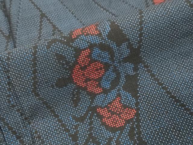平和屋着物●本場大島紬　7マルキ　花菱文　正絹　逸品　DABI9232ud