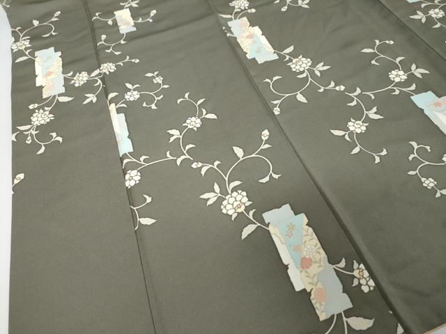 平和屋着物●上質な小紋　短冊更紗花文　金彩　正絹　逸品　DABI9234ud