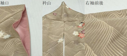 平和屋着物●上質な小紋　地紙舞花文　金彩　正絹　逸品　DABI9240ud