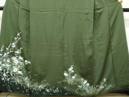 平和屋着物●訪問着　草花文　暈し染め　金彩　正絹　逸品　DABI9241ud
