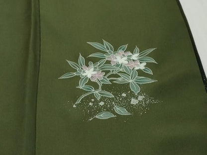 平和屋着物●訪問着　草花文　暈し染め　金彩　正絹　逸品　DABI9241ud