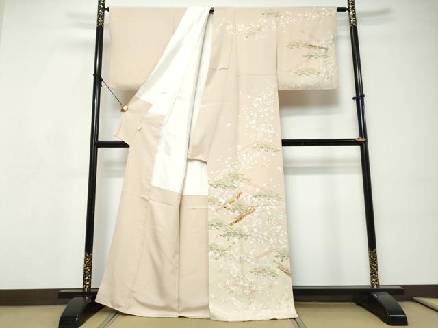 平和屋着物●訪問着　駒刺繍　吉祥草花文　暈し染め　金彩　正絹　逸品　DABI9244ud