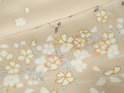 平和屋着物●訪問着　駒刺繍　吉祥草花文　暈し染め　金彩　正絹　逸品　DABI9244ud