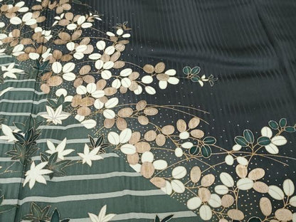 平和屋着物●訪問着　草葉文　暈し染め　金彩　正絹　逸品　DABI9246ud
