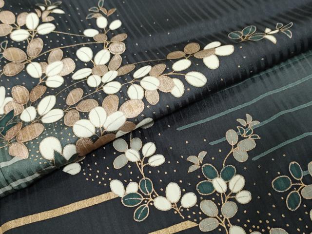 平和屋着物●訪問着　草葉文　暈し染め　金彩　正絹　逸品　DABI9246ud