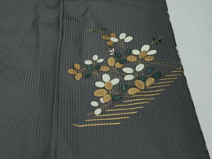 平和屋着物●訪問着　草葉文　暈し染め　金彩　正絹　逸品　DABI9246ud