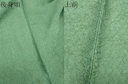 平和屋着物●上質な色無地　干割れ地紋　老竹色　正絹　逸品　DABI9247ud
