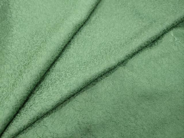 平和屋着物●上質な色無地　干割れ地紋　老竹色　正絹　逸品　DABI9247ud