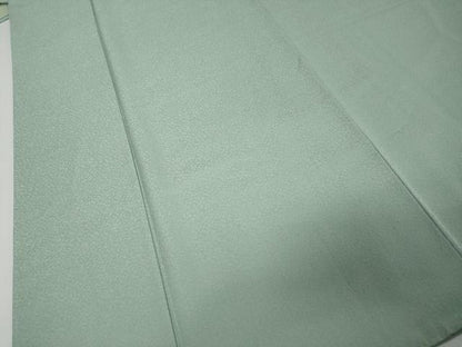 平和屋着物●上質な色無地　紋意匠　白緑色　正絹　逸品　DABI9248ud
