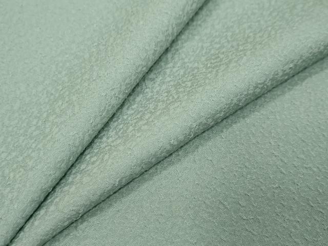 平和屋着物●上質な色無地　紋意匠　白緑色　正絹　逸品　DABI9248ud