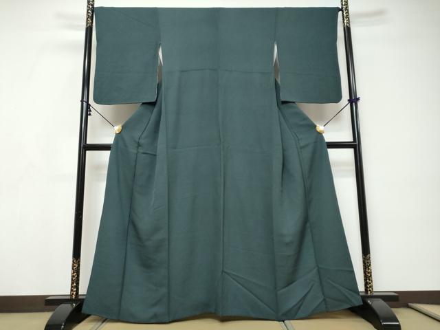 平和屋着物●上質な色無地　鉄色　正絹　逸品　DABI9250ud