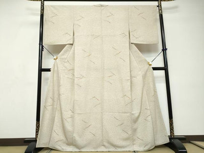 平和屋着物●上質な小紋　敷松葉文　正絹　逸品　DABI9251ud