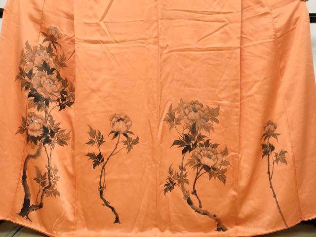 平和屋着物●訪問着　手描き　枝花文　正絹　逸品　DABI9254ud