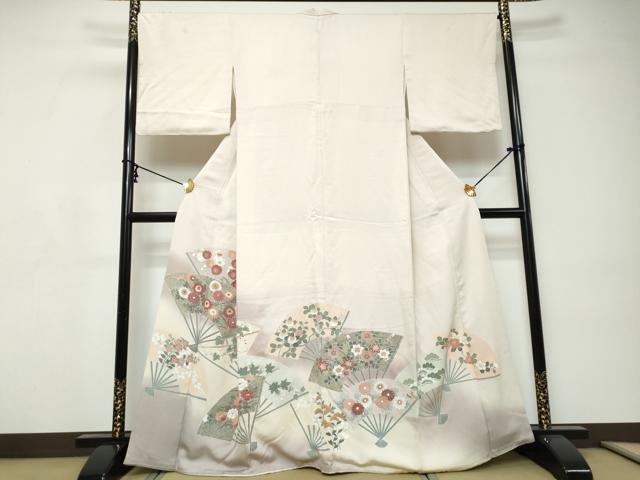 平和屋着物●豪華色留袖　刺繍　扇面草花文　暈し染め　金彩　正絹　逸品　DABI9256ud