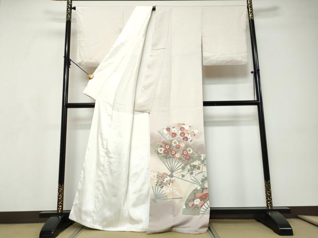 平和屋着物●豪華色留袖　刺繍　扇面草花文　暈し染め　金彩　正絹　逸品　DABI9256ud