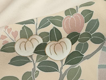 平和屋着物●豪華色留袖　刺繍　扇面草花文　暈し染め　金彩　正絹　逸品　DABI9256ud