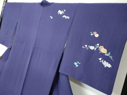 平和屋着物●訪問着　草花文　暈し染め　金彩　正絹　逸品　DABI9257ud