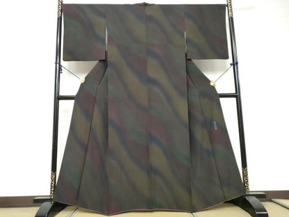 平和屋着物●前田仁仙　仁仙更紗　小紋　霞文　暈し染め　正絹　逸品　DABI9258ud